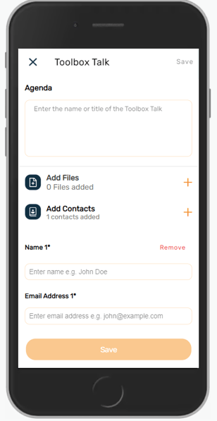 Adding contact toolbox