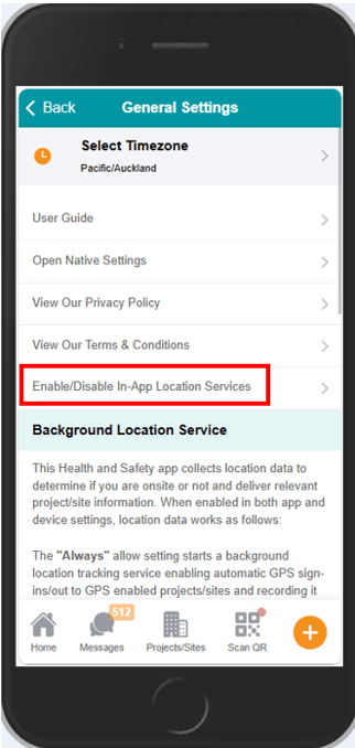 App enable disable GPS