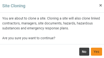 Cloning a site - clone pop up 