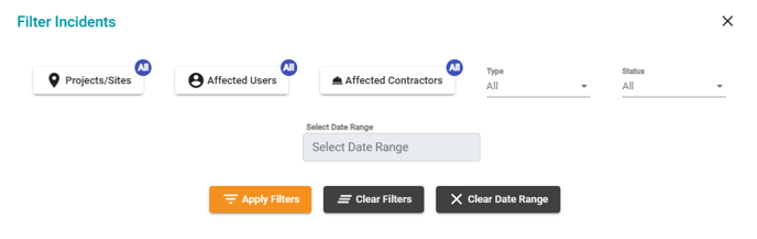 Chart - incident filter