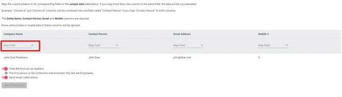 Cpontractor map filed