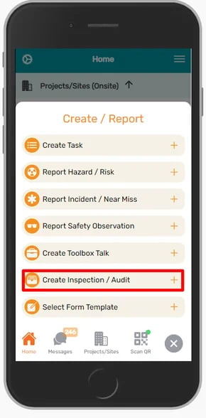 Create inspection option