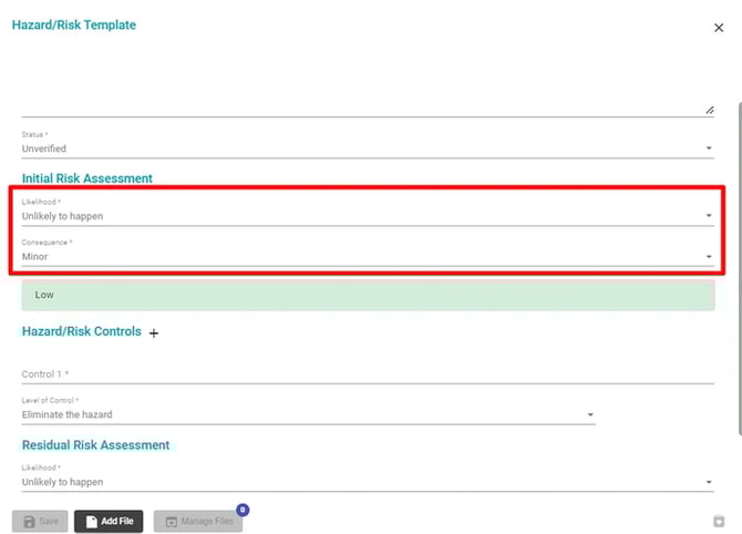 Intial Risk assesment