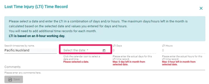 LTI Select a date time record