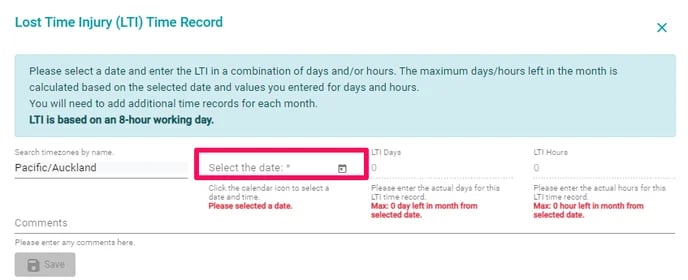 LTI Select a date time record