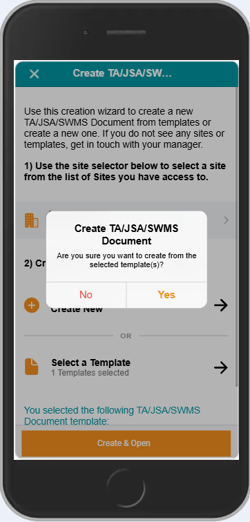 Mobile App - SWMS Template option