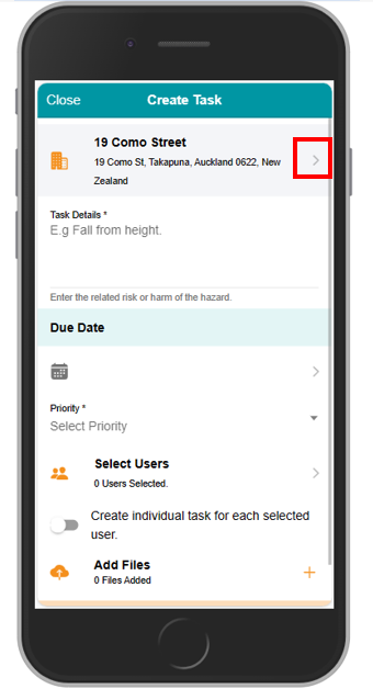 Mobile App Tasks Selector