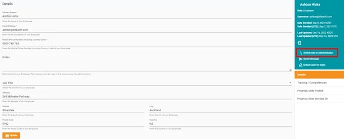 Swtich role contractor