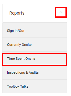 Time on site report